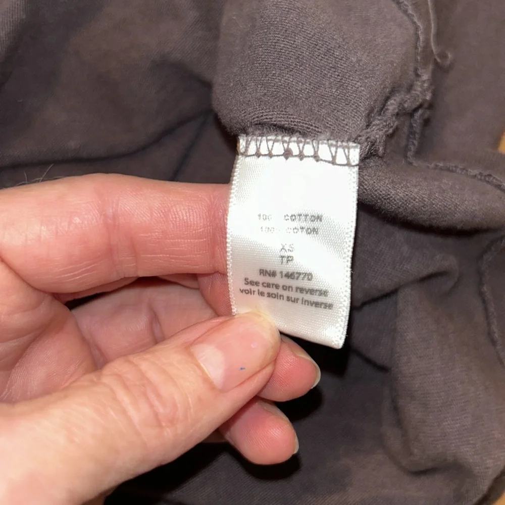 RE/DONE Sz XS aged black pocket tea with areas of discoloration